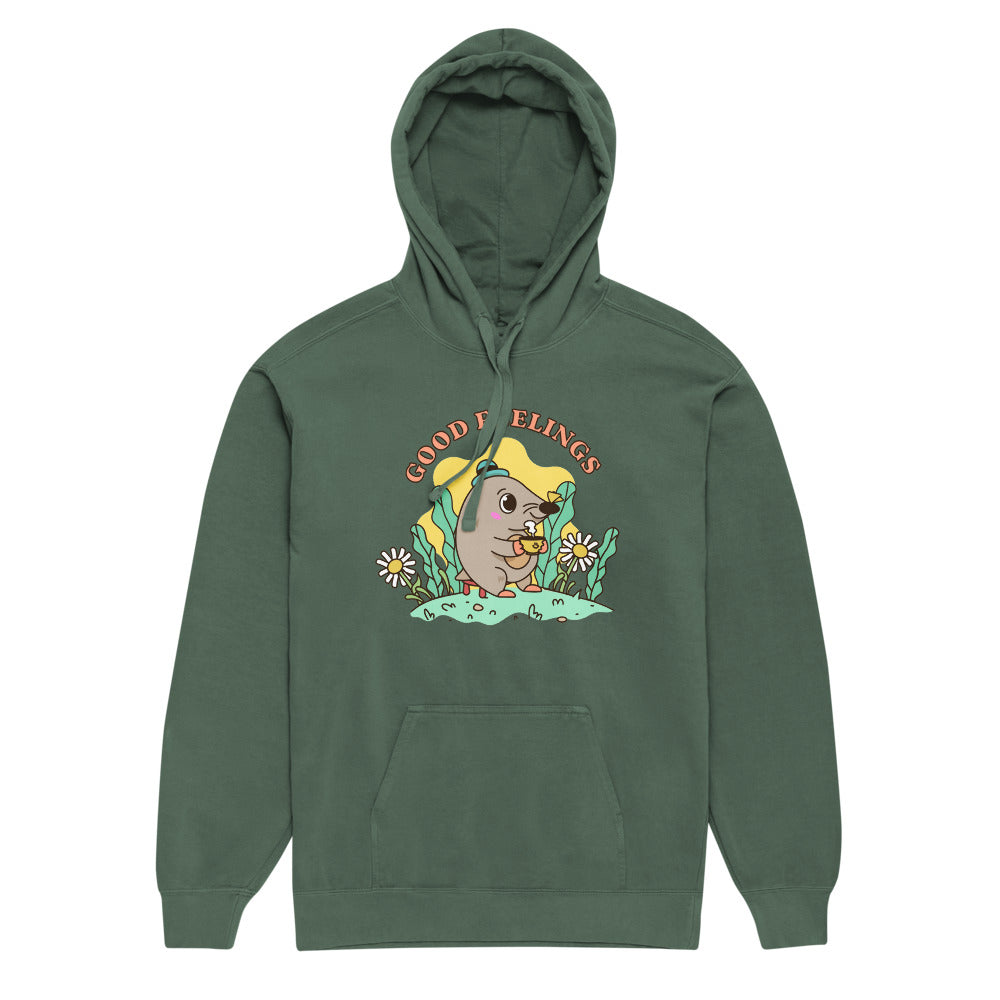 Good feelings | Unisex Garment-Dyed Hooded Sweatshirt I Comfort Colors 1567
