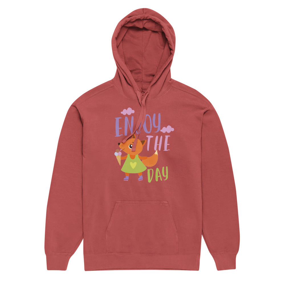 Orange fox - Ẹnoy the day | Unisex Garment-Dyed Hooded Sweatshirt I Comfort Colors 1567