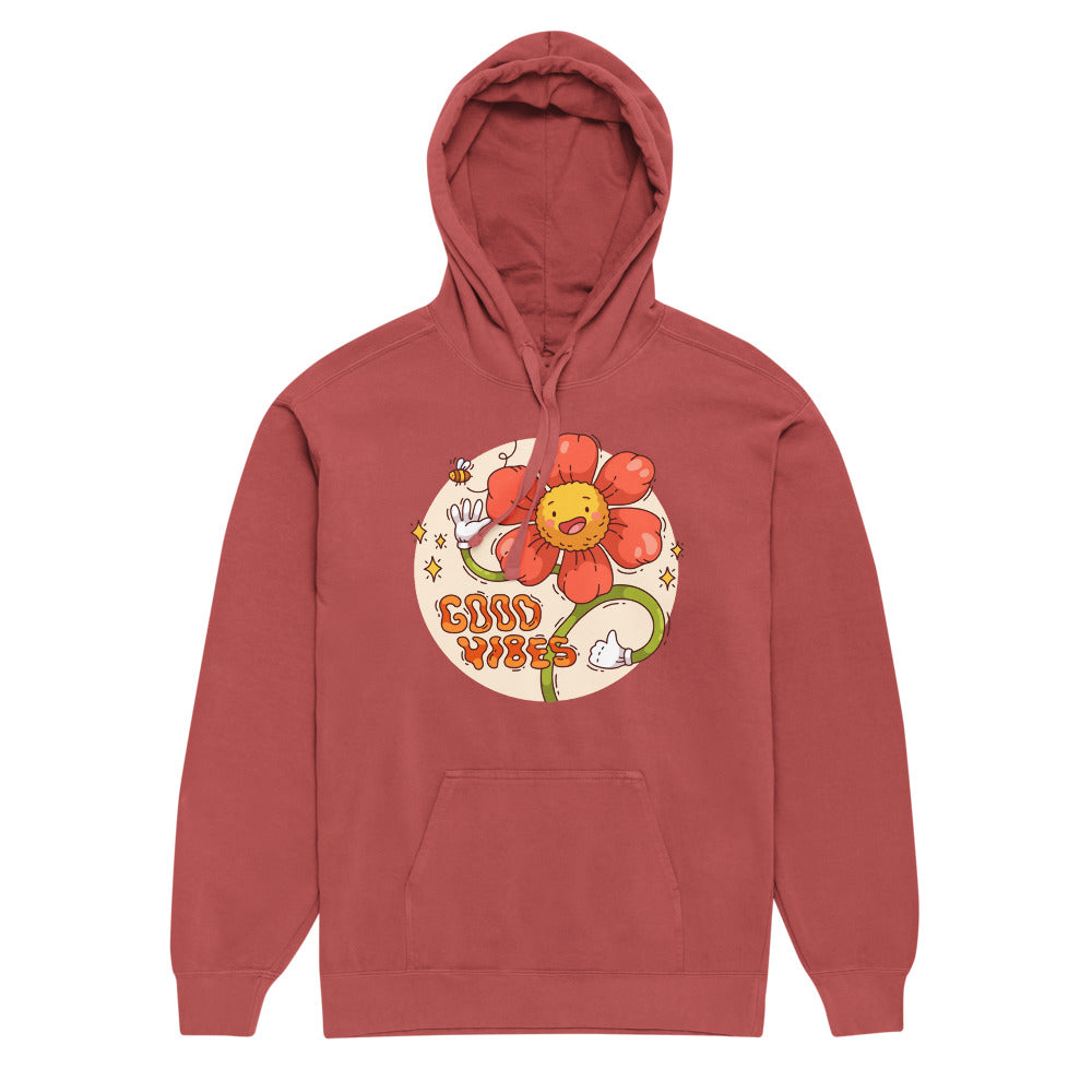 Good vides | Unisex Garment-Dyed Hooded Sweatshirt I Comfort Colors 1567