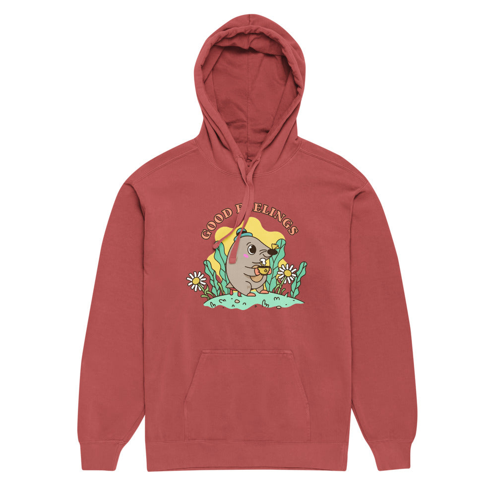 Good feelings | Unisex Garment-Dyed Hooded Sweatshirt I Comfort Colors 1567