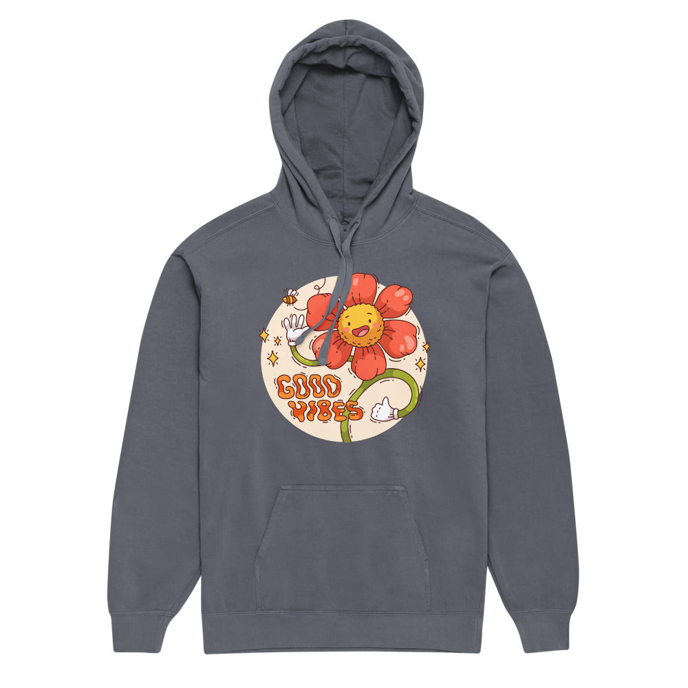 Good vides | Unisex Garment-Dyed Hooded Sweatshirt I Comfort Colors 1567