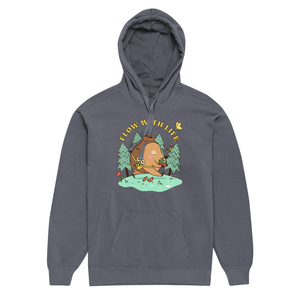 Flow with life | Unisex Garment-Dyed Hooded Sweatshirt I Comfort Colors 1567