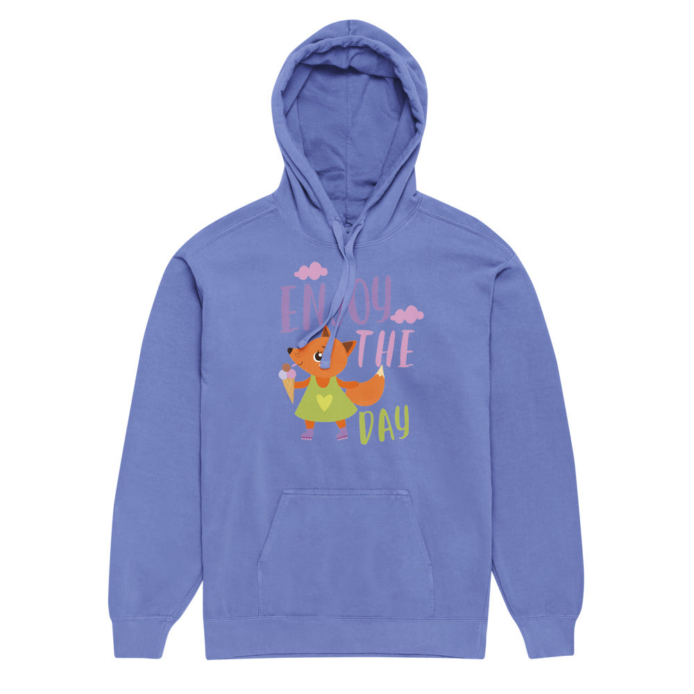 Orange fox - Ẹnoy the day | Unisex Garment-Dyed Hooded Sweatshirt I Comfort Colors 1567