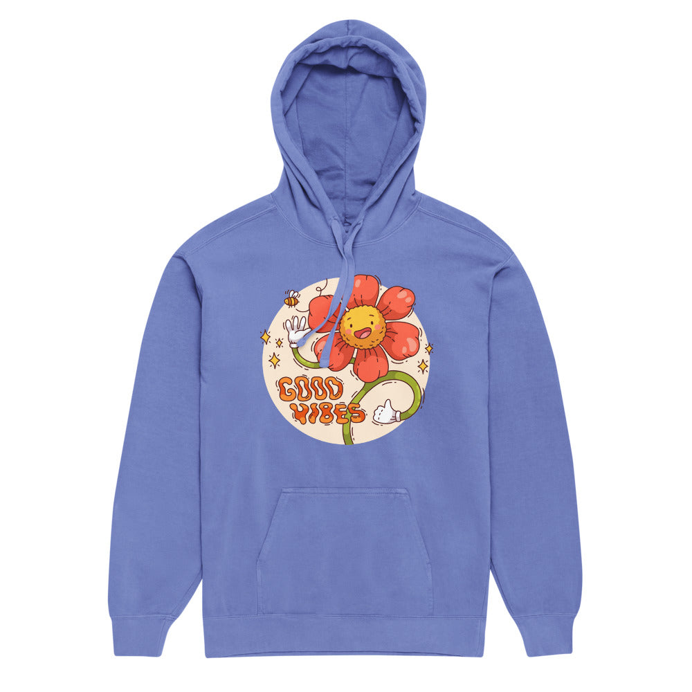 Good vides | Unisex Garment-Dyed Hooded Sweatshirt I Comfort Colors 1567
