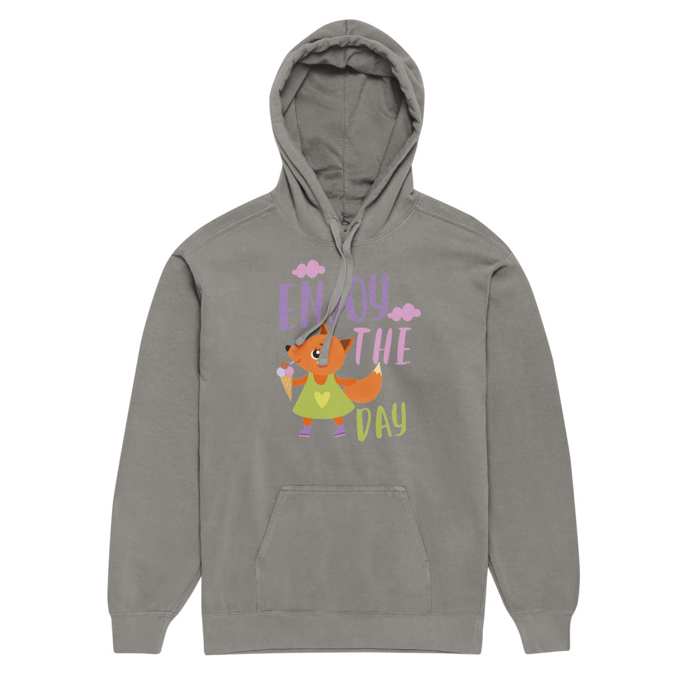 Orange fox - Ẹnoy the day | Unisex Garment-Dyed Hooded Sweatshirt I Comfort Colors 1567