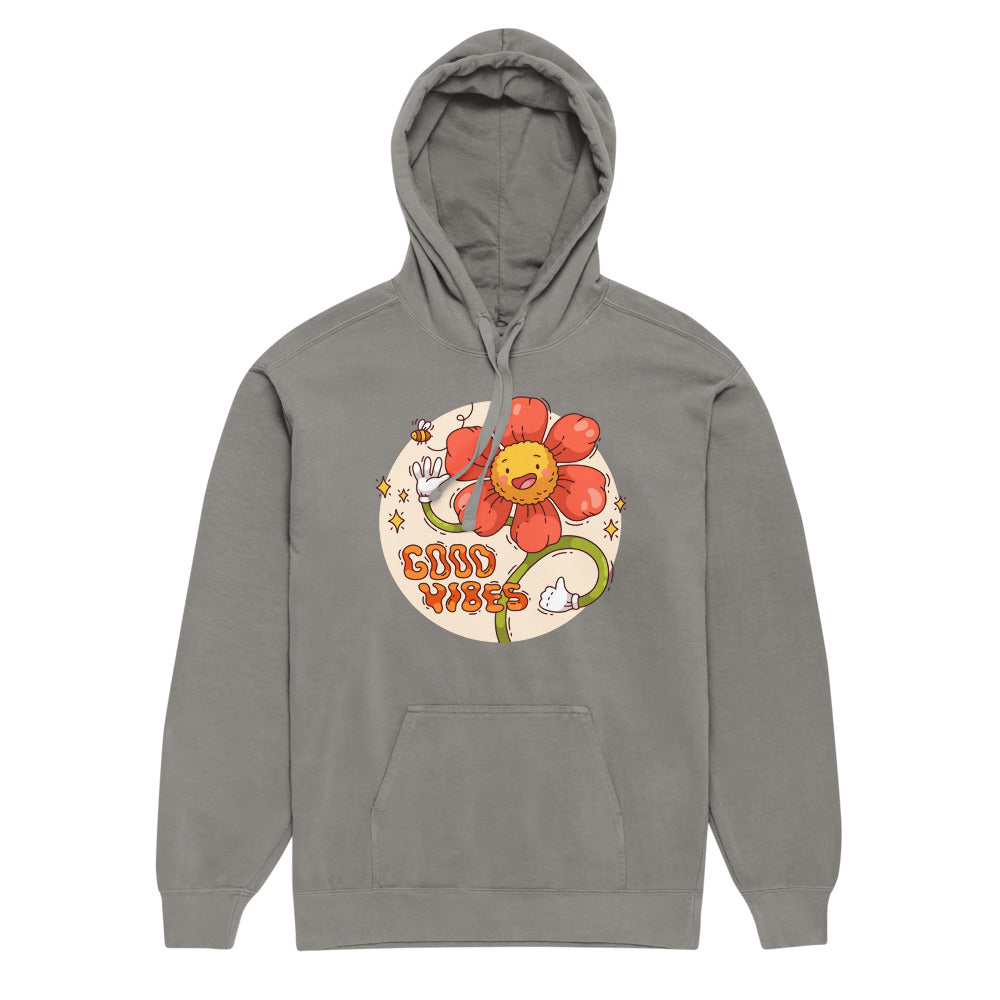 Good vides | Unisex Garment-Dyed Hooded Sweatshirt I Comfort Colors 1567