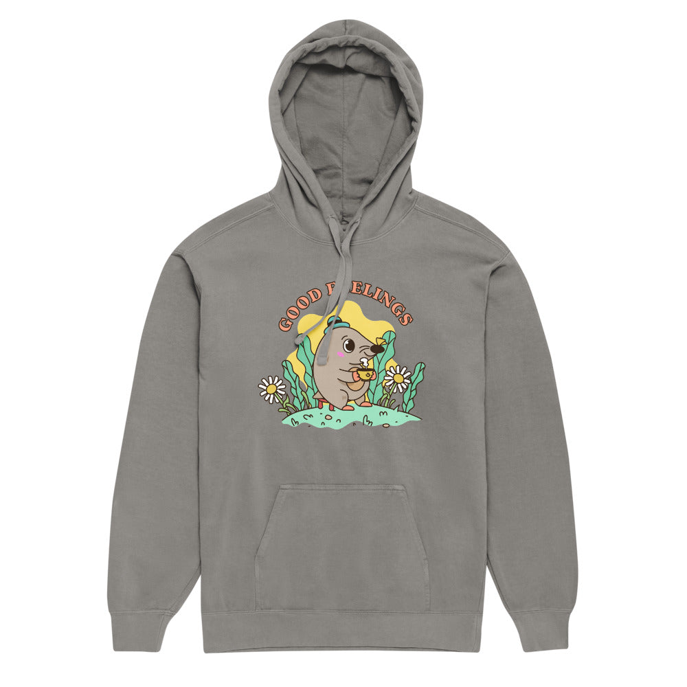 Good feelings | Unisex Garment-Dyed Hooded Sweatshirt I Comfort Colors 1567