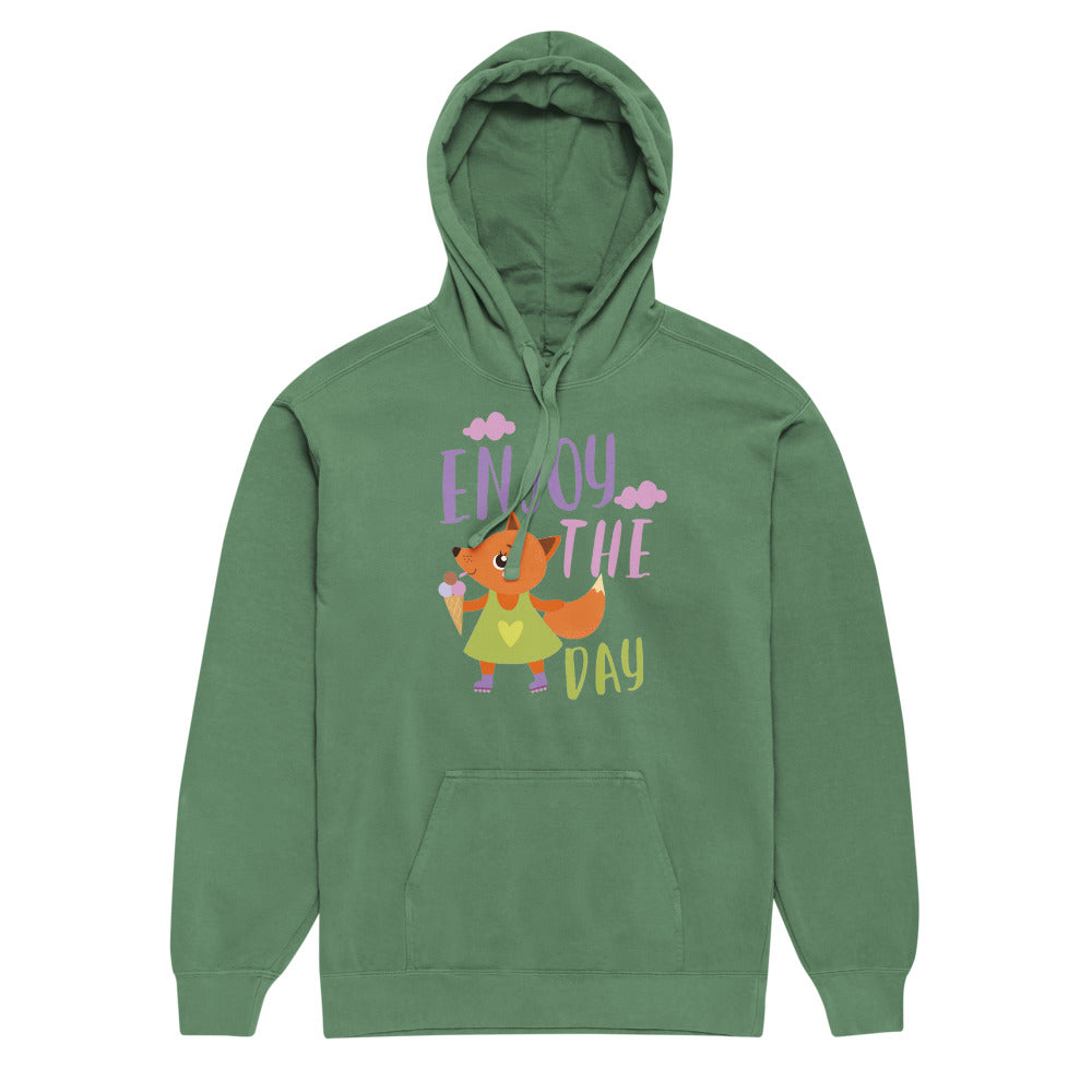 Orange fox - Ẹnoy the day | Unisex Garment-Dyed Hooded Sweatshirt I Comfort Colors 1567