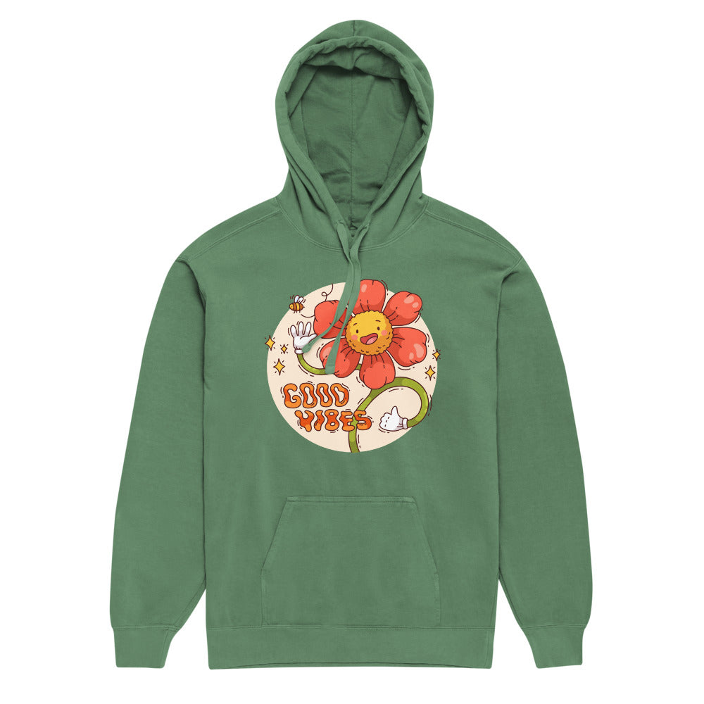 Good vides | Unisex Garment-Dyed Hooded Sweatshirt I Comfort Colors 1567
