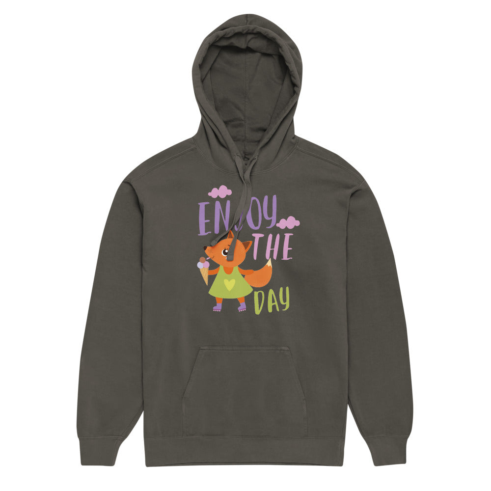 Orange fox - Ẹnoy the day | Unisex Garment-Dyed Hooded Sweatshirt I Comfort Colors 1567
