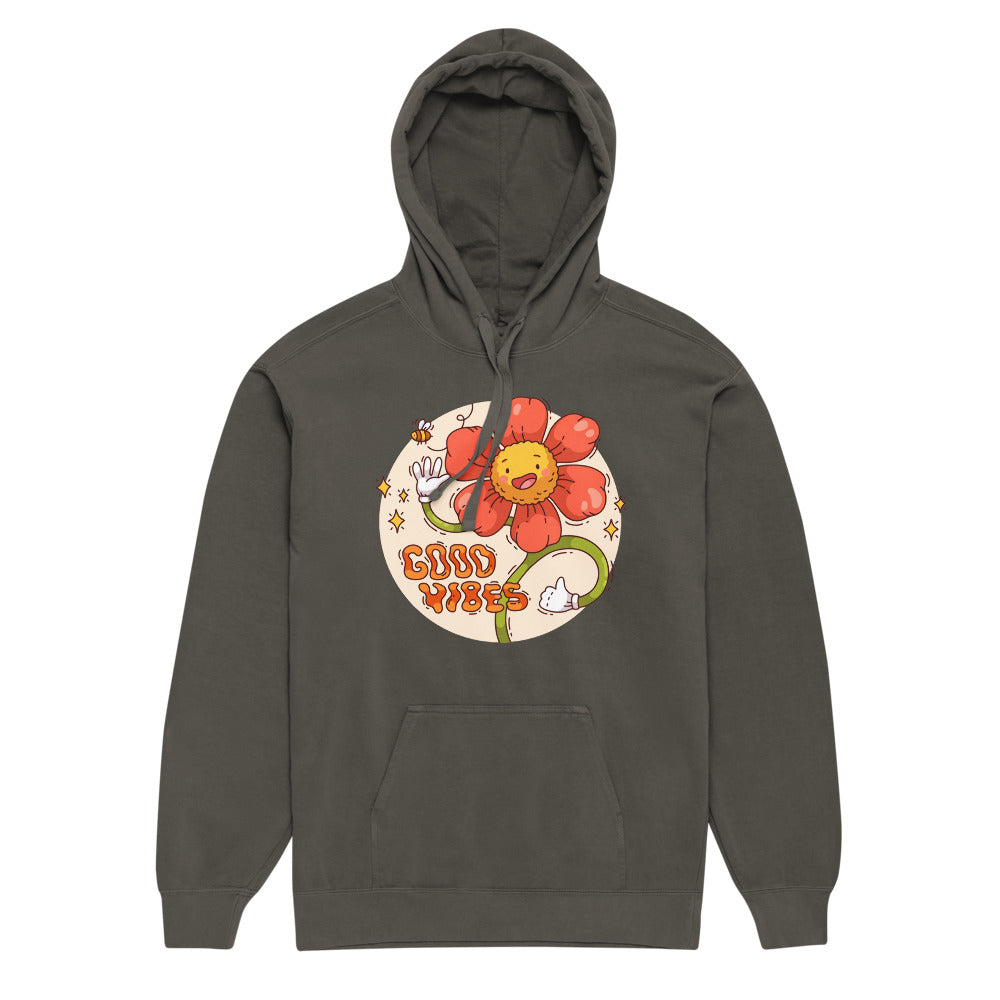 Good vides | Unisex Garment-Dyed Hooded Sweatshirt I Comfort Colors 1567