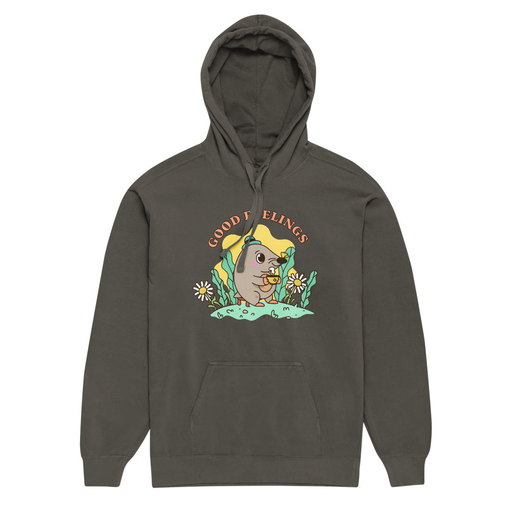 Good feelings | Unisex Garment-Dyed Hooded Sweatshirt I Comfort Colors 1567