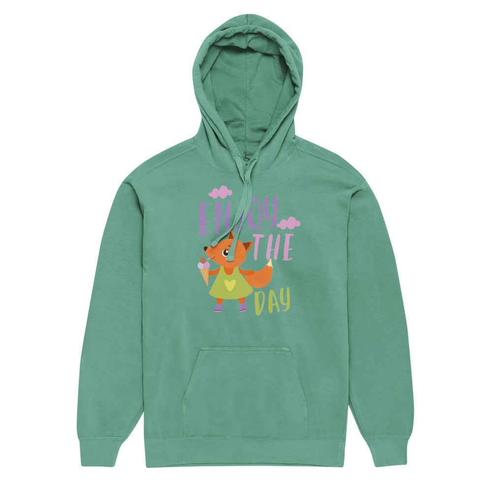 Orange fox - Ẹnoy the day | Unisex Garment-Dyed Hooded Sweatshirt I Comfort Colors 1567