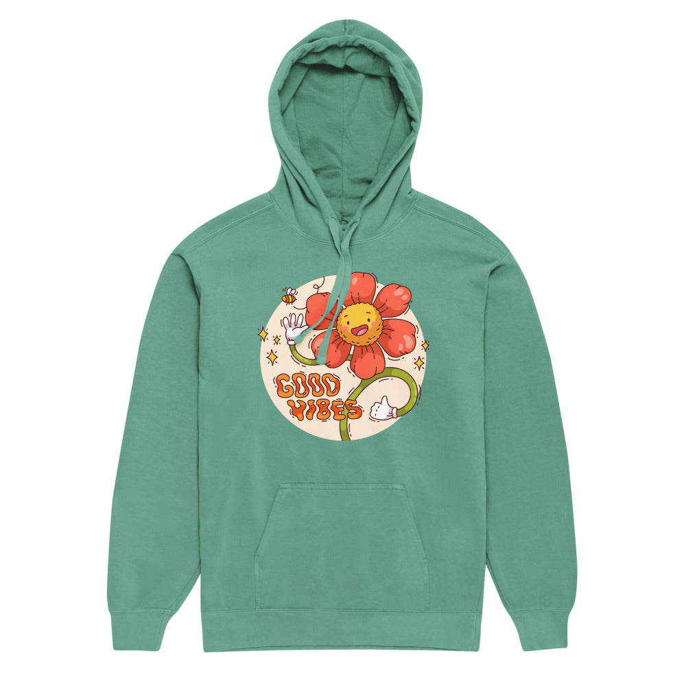 Good vides | Unisex Garment-Dyed Hooded Sweatshirt I Comfort Colors 1567