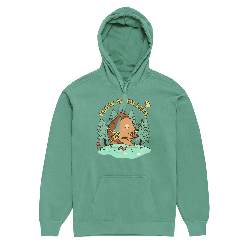 Flow with life | Unisex Garment-Dyed Hooded Sweatshirt I Comfort Colors 1567