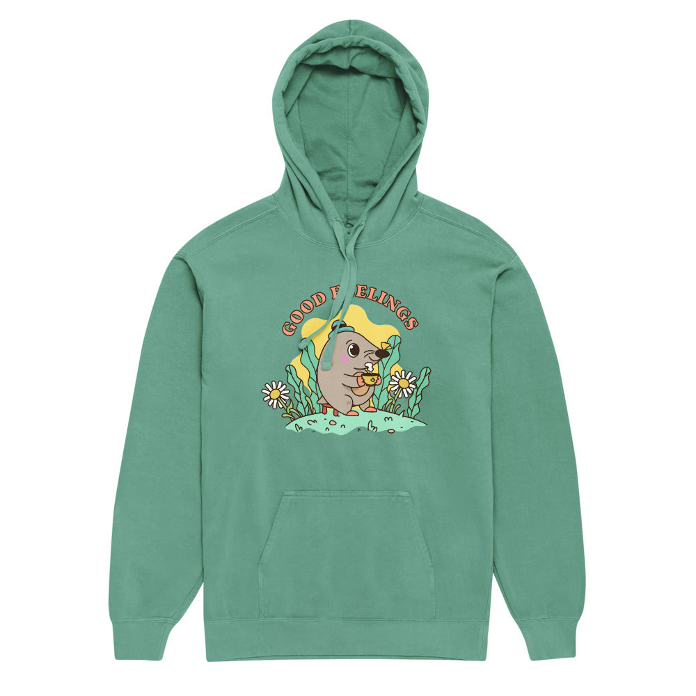 Good feelings | Unisex Garment-Dyed Hooded Sweatshirt I Comfort Colors 1567