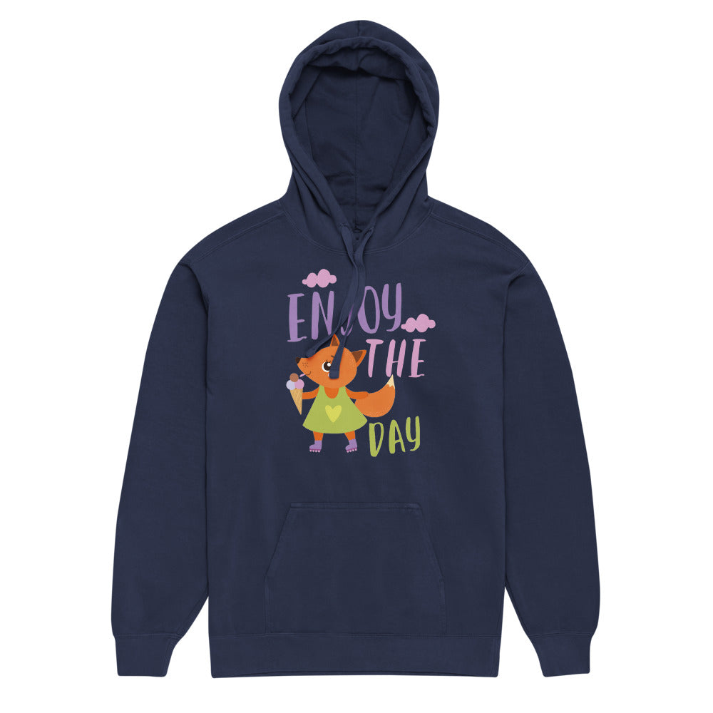 Orange fox - Ẹnoy the day | Unisex Garment-Dyed Hooded Sweatshirt I Comfort Colors 1567