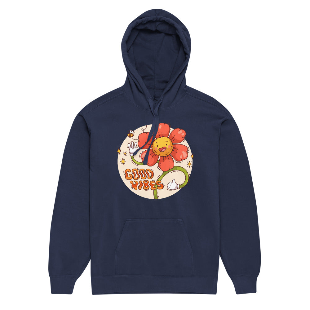 Good vides | Unisex Garment-Dyed Hooded Sweatshirt I Comfort Colors 1567