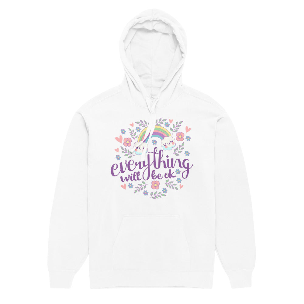 Rainbow - Everything will be ok | Unisex Garment-Dyed Hooded Sweatshirt I Comfort Colors 1567