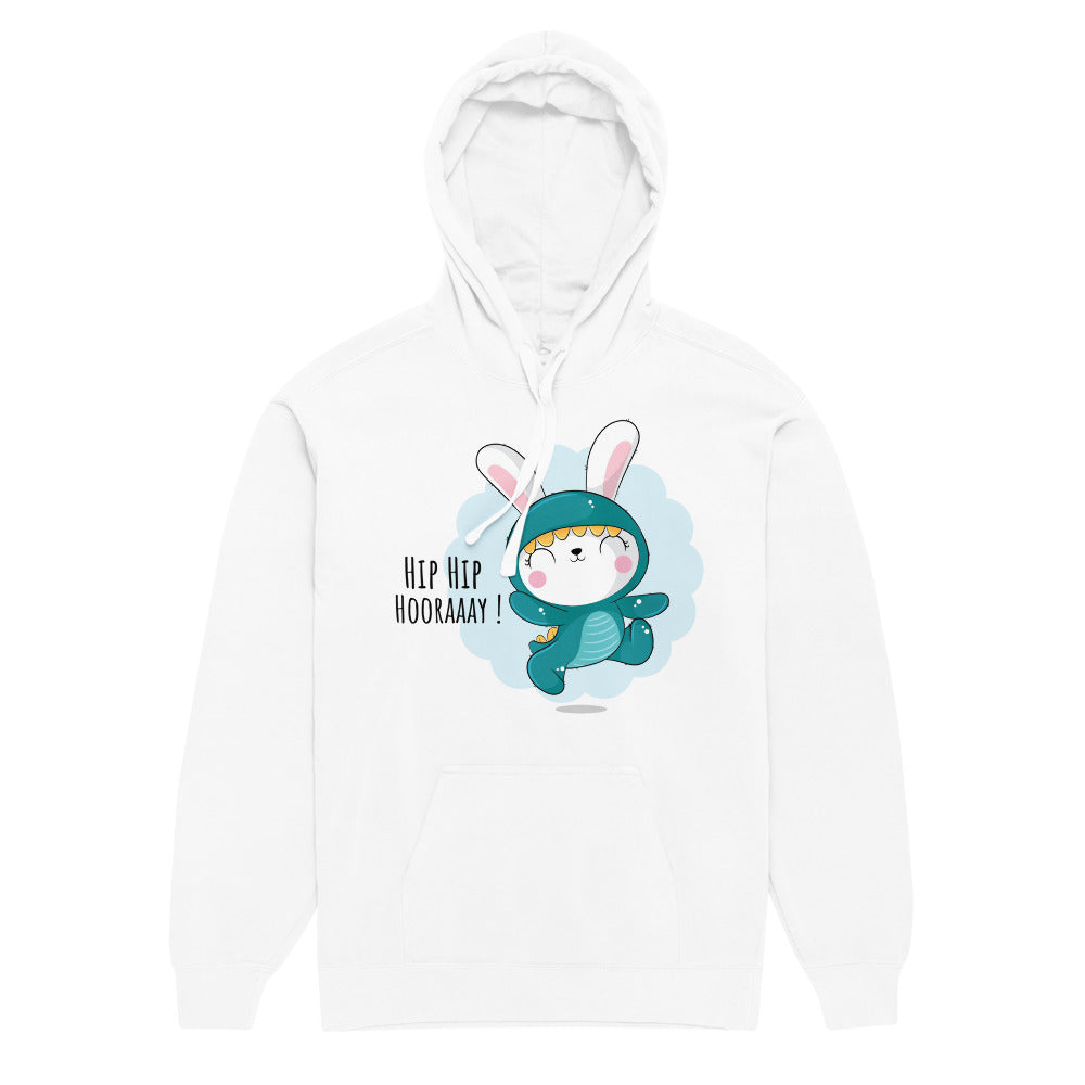 Green rabbit - HIP HIP HOORAAAY | Unisex Garment-Dyed Hooded Sweatshirt I Comfort Colors 1567