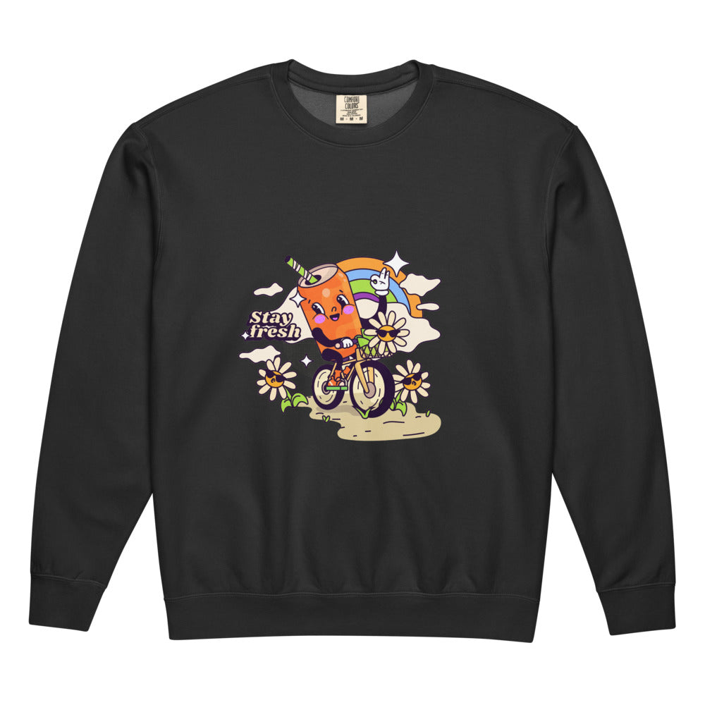 Stay fresh | Unisex Garment-Dyed Lightweight Fleece Crewneck Sweatshirt I Comfort Colors 1466