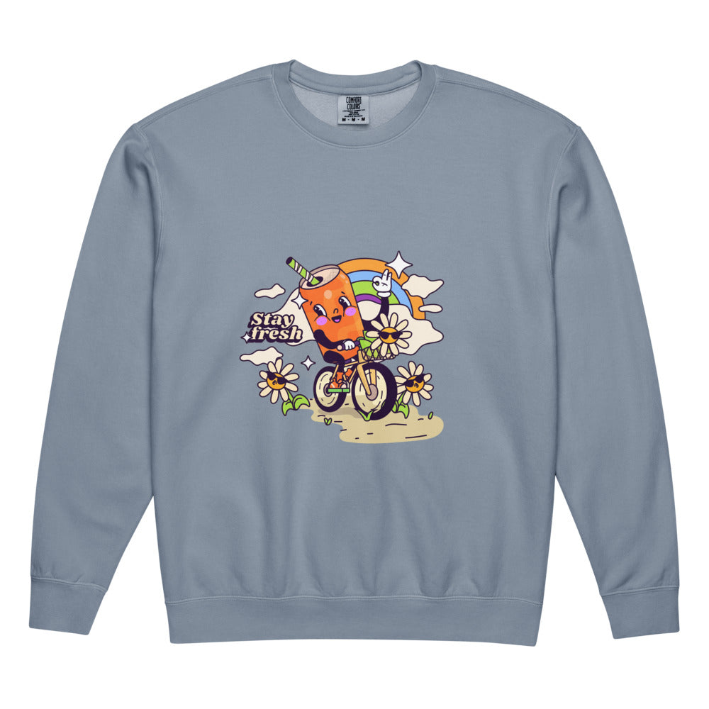 Stay fresh | Unisex Garment-Dyed Lightweight Fleece Crewneck Sweatshirt I Comfort Colors 1466