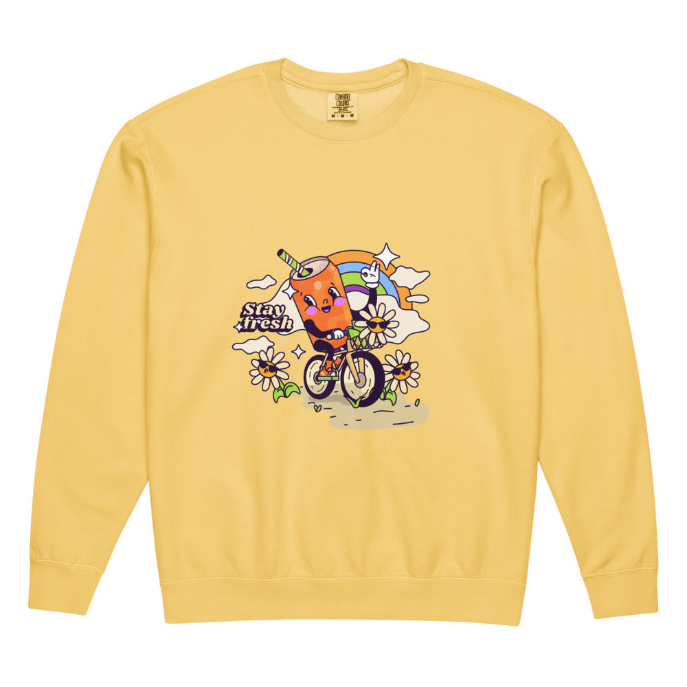 Stay fresh | Unisex Garment-Dyed Lightweight Fleece Crewneck Sweatshirt I Comfort Colors 1466