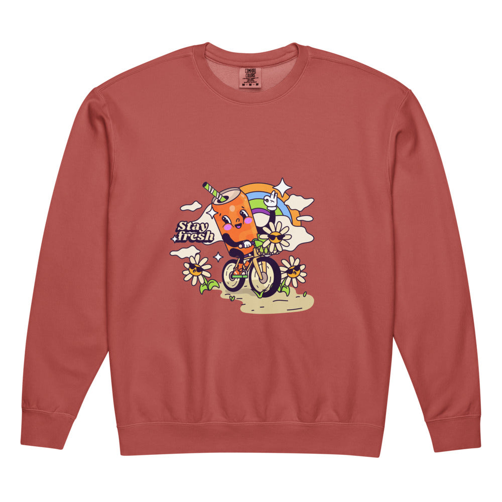 Stay fresh | Unisex Garment-Dyed Lightweight Fleece Crewneck Sweatshirt I Comfort Colors 1466