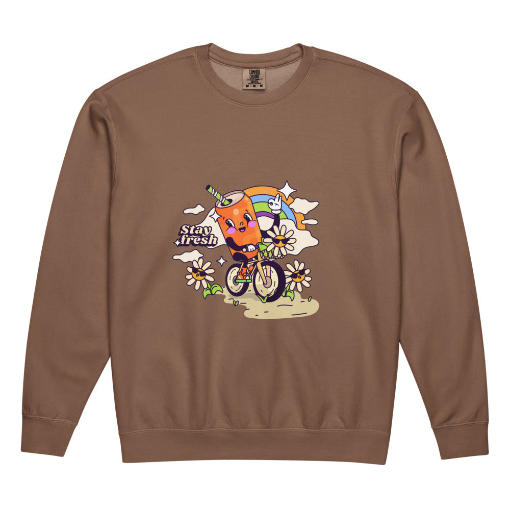 Stay fresh | Unisex Garment-Dyed Lightweight Fleece Crewneck Sweatshirt I Comfort Colors 1466