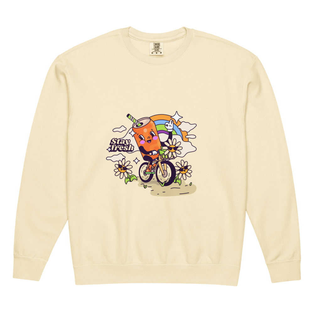 Stay fresh | Unisex Garment-Dyed Lightweight Fleece Crewneck Sweatshirt I Comfort Colors 1466