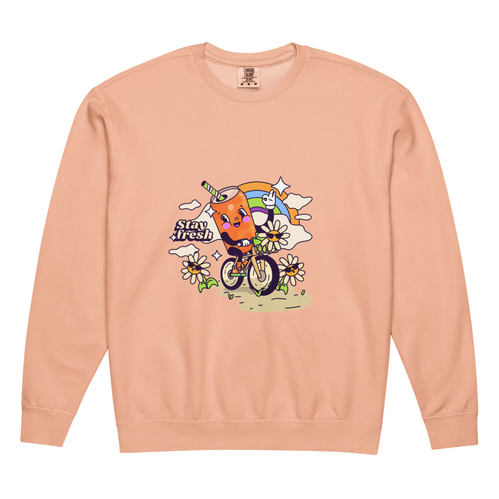 Stay fresh | Unisex Garment-Dyed Lightweight Fleece Crewneck Sweatshirt I Comfort Colors 1466