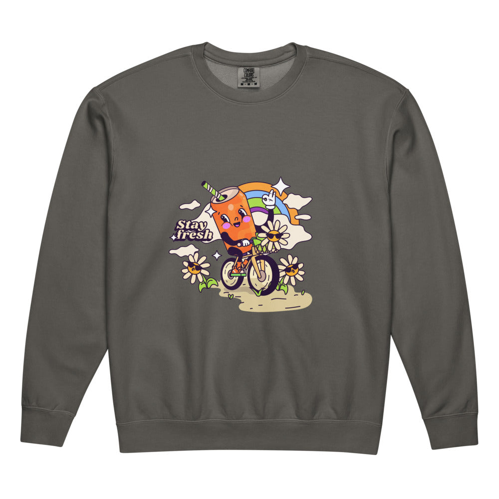 Stay fresh | Unisex Garment-Dyed Lightweight Fleece Crewneck Sweatshirt I Comfort Colors 1466