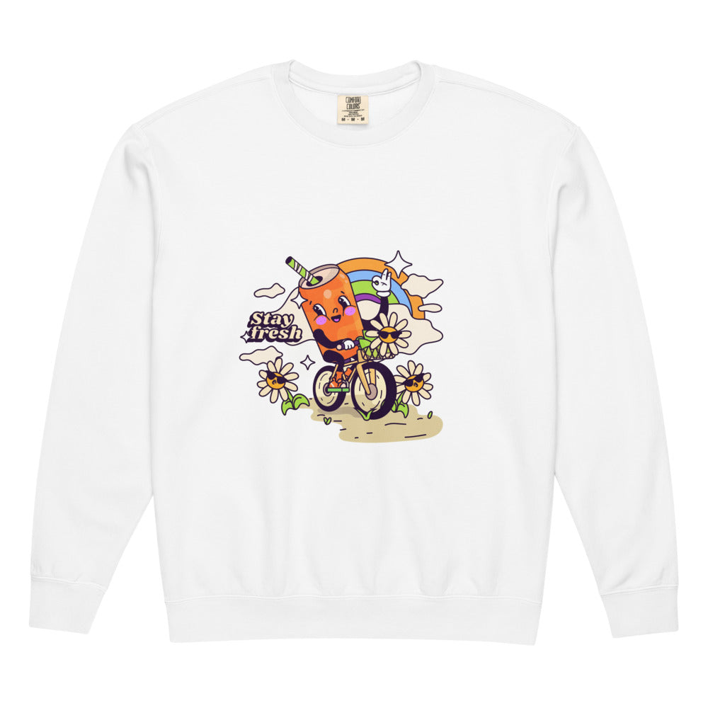 Stay fresh | Unisex Garment-Dyed Lightweight Fleece Crewneck Sweatshirt I Comfort Colors 1466