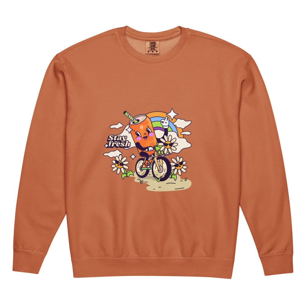 Stay fresh | Unisex Garment-Dyed Lightweight Fleece Crewneck Sweatshirt I Comfort Colors 1466