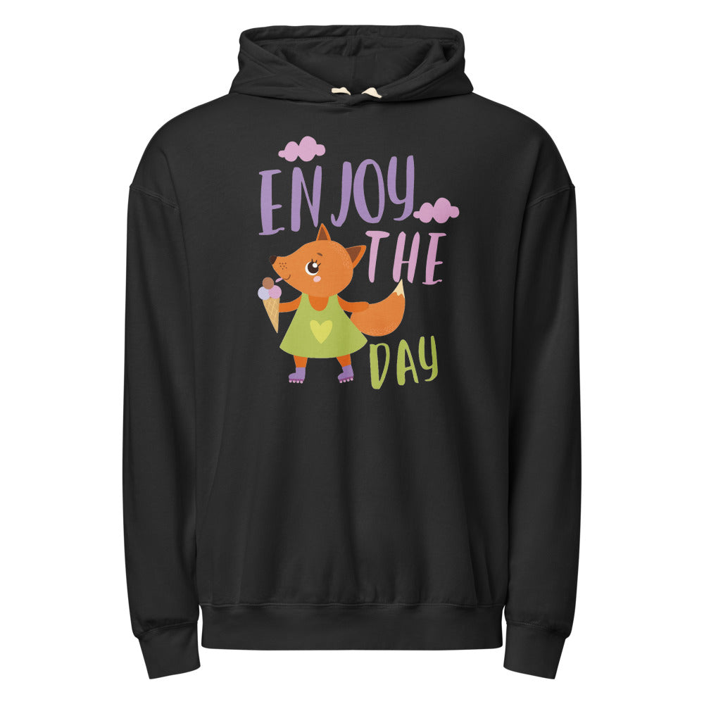 Orange fox - Ẹnoy the day | Unisex Garment-Dyed Lightweight Fleece Hooded Sweatshirt I Comfort Colors 1467