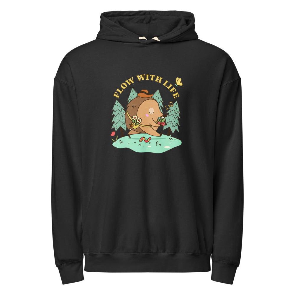 Flow with life | Unisex Garment-Dyed Lightweight Fleece Hooded Sweatshirt I Comfort Colors 1467