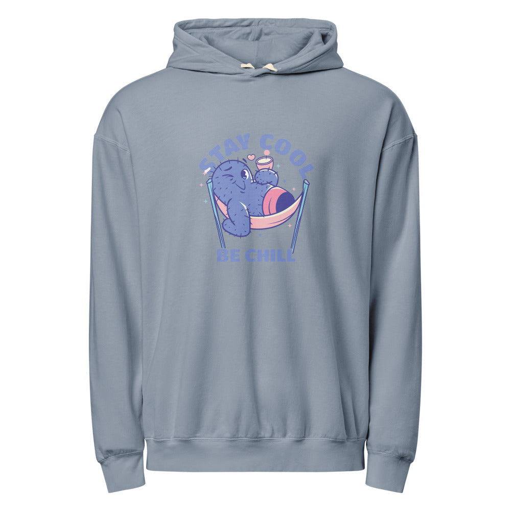 Stay cool be chill | Unisex Garment-Dyed Lightweight Fleece Hooded Sweatshirt I Comfort Colors 1467