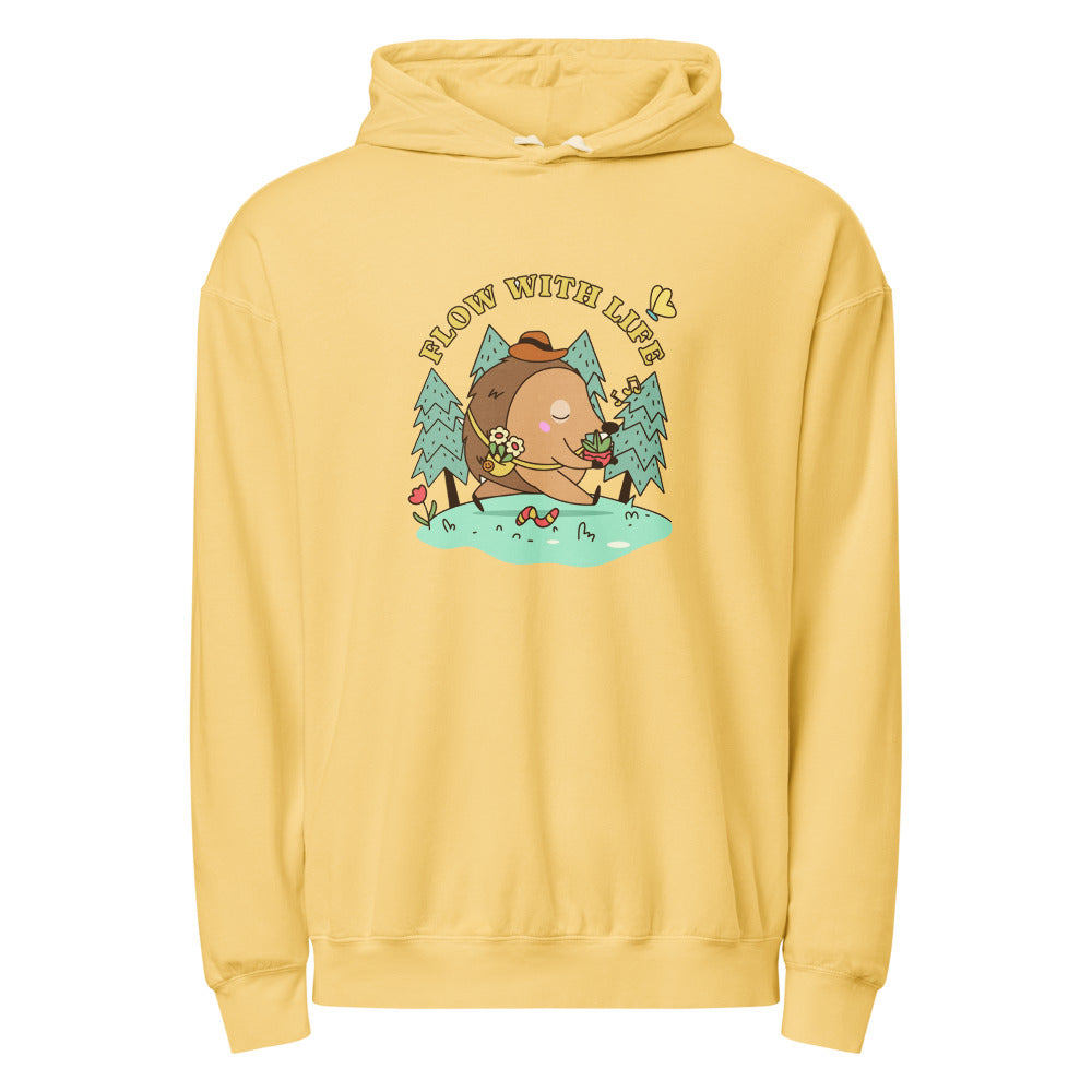 Flow with life | Unisex Garment-Dyed Lightweight Fleece Hooded Sweatshirt I Comfort Colors 1467