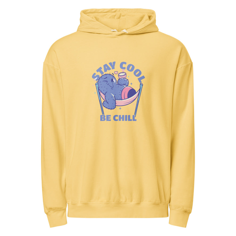 Stay cool be chill | Unisex Garment-Dyed Lightweight Fleece Hooded Sweatshirt I Comfort Colors 1467