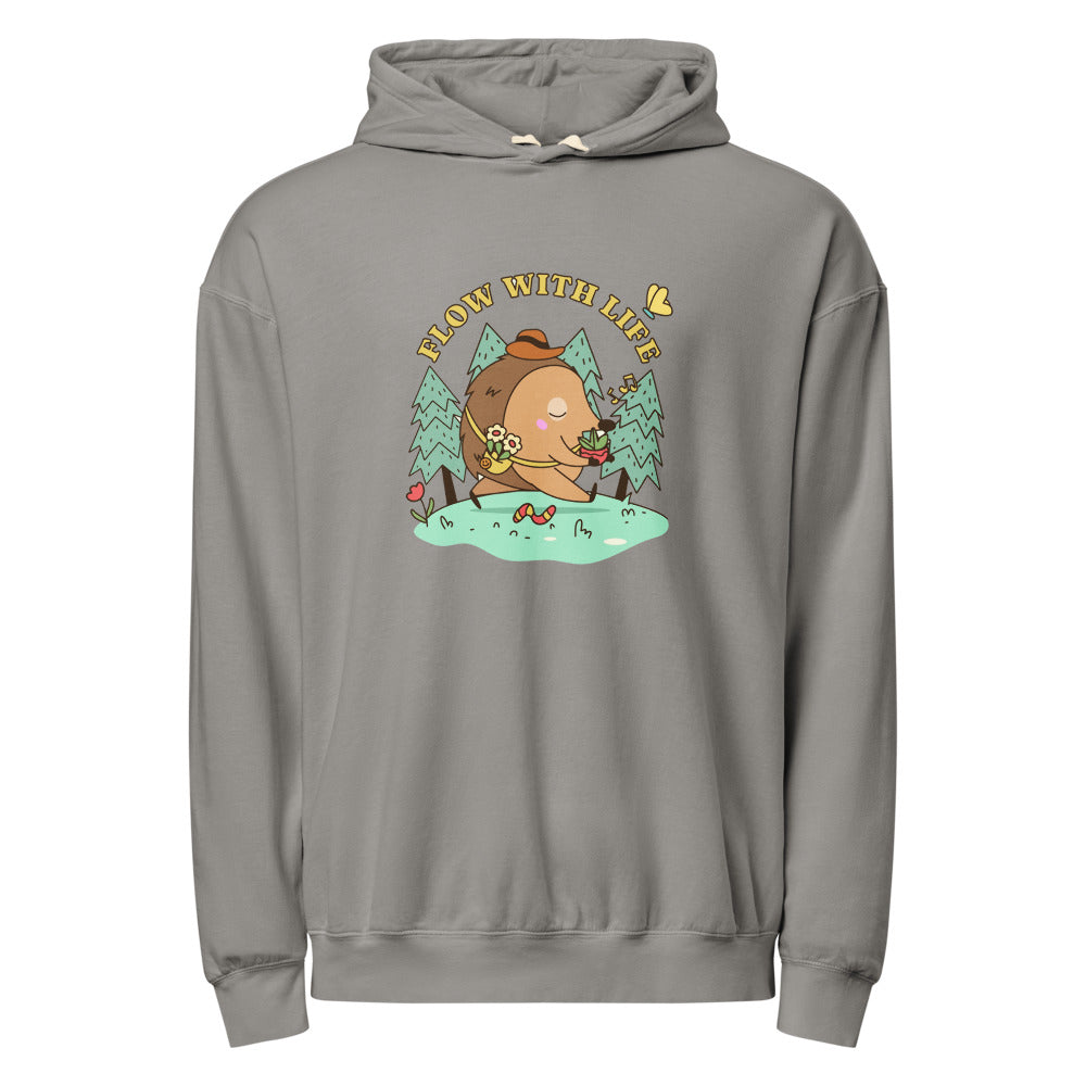Flow with life | Unisex Garment-Dyed Lightweight Fleece Hooded Sweatshirt I Comfort Colors 1467