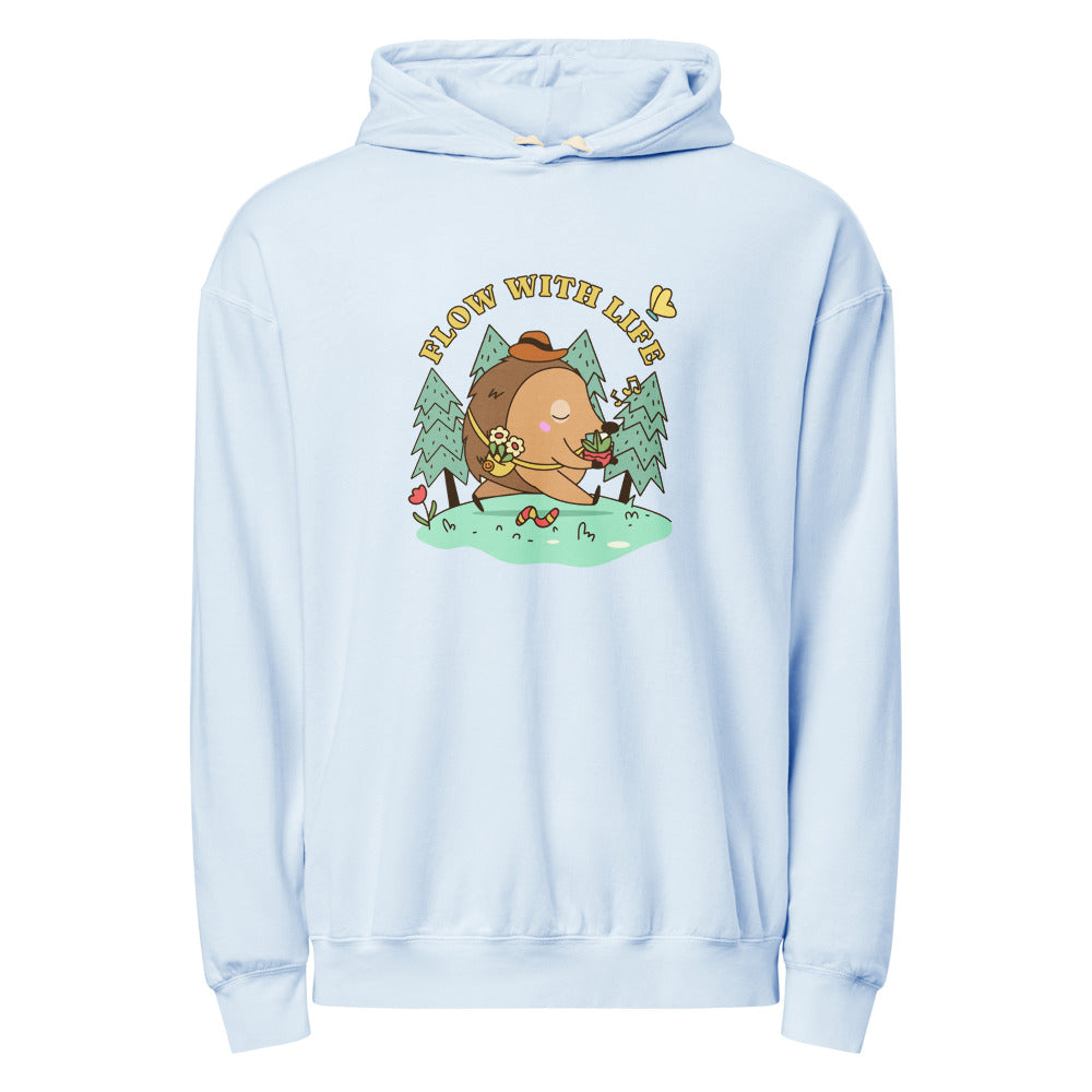 Flow with life | Unisex Garment-Dyed Lightweight Fleece Hooded Sweatshirt I Comfort Colors 1467