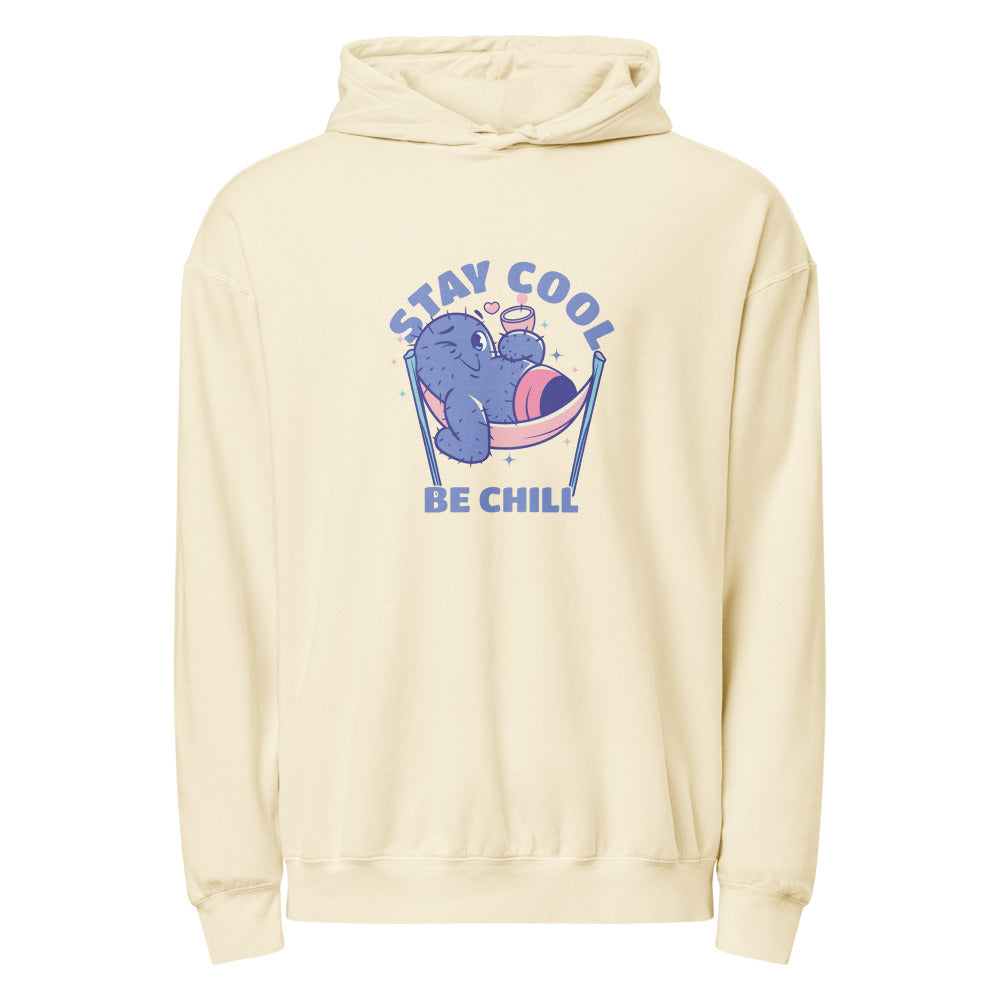 Stay cool be chill | Unisex Garment-Dyed Lightweight Fleece Hooded Sweatshirt I Comfort Colors 1467