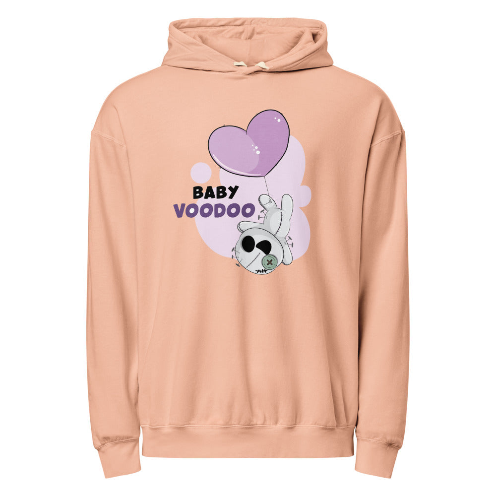 Ted heart - Baby voodoo | Unisex Garment-Dyed Lightweight Fleece Hooded Sweatshirt I Comfort Colors 1467