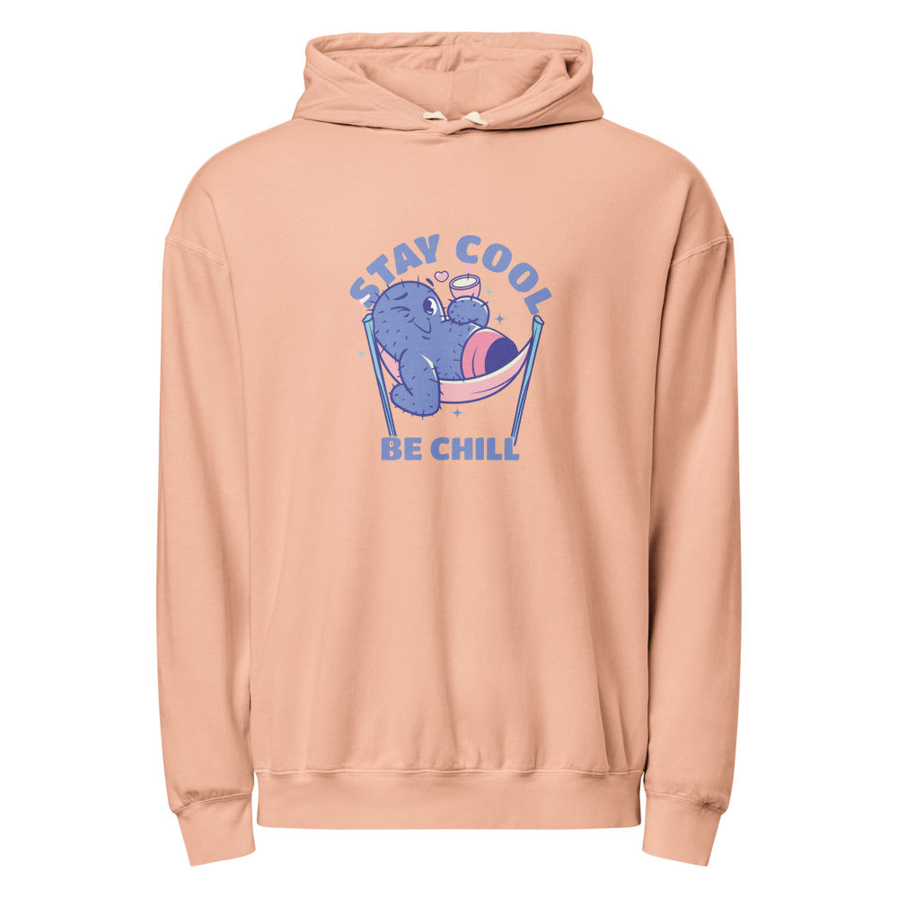 Stay cool be chill | Unisex Garment-Dyed Lightweight Fleece Hooded Sweatshirt I Comfort Colors 1467
