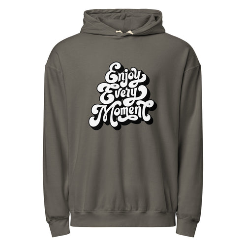 Enjoy every moments white | Unisex Garment-Dyed Lightweight Fleece Hooded Sweatshirt I Comfort Colors 1467
