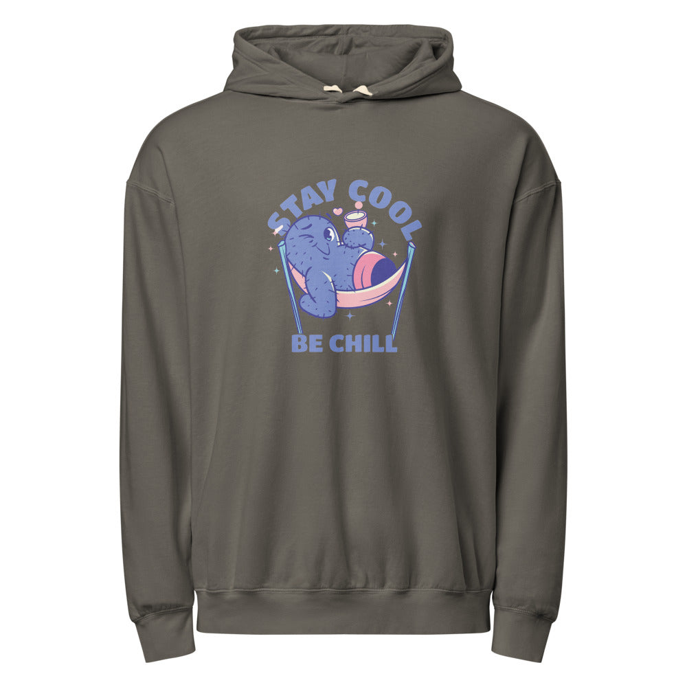 Stay cool be chill | Unisex Garment-Dyed Lightweight Fleece Hooded Sweatshirt I Comfort Colors 1467