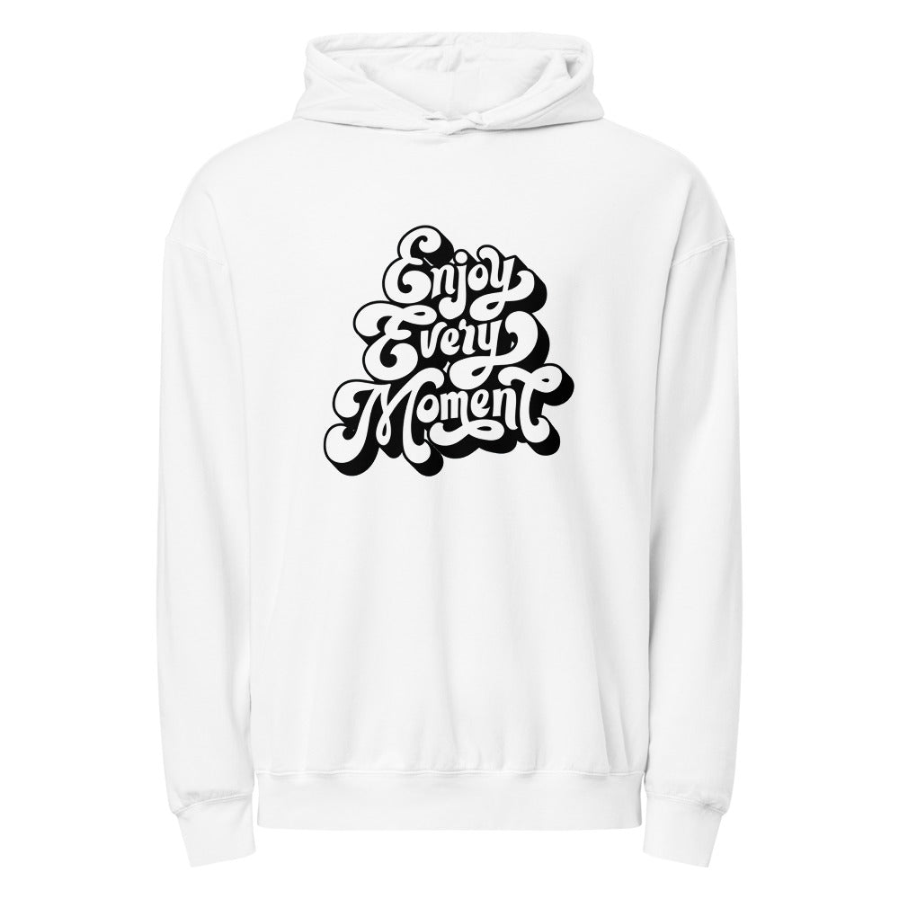 Enjoy every moments white | Unisex Garment-Dyed Lightweight Fleece Hooded Sweatshirt I Comfort Colors 1467