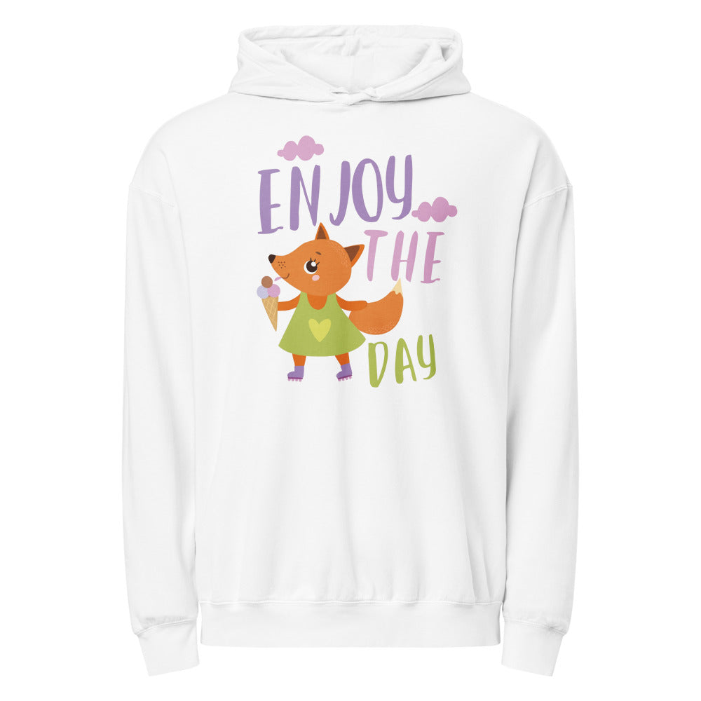 Orange fox - Ẹnoy the day | Unisex Garment-Dyed Lightweight Fleece Hooded Sweatshirt I Comfort Colors 1467