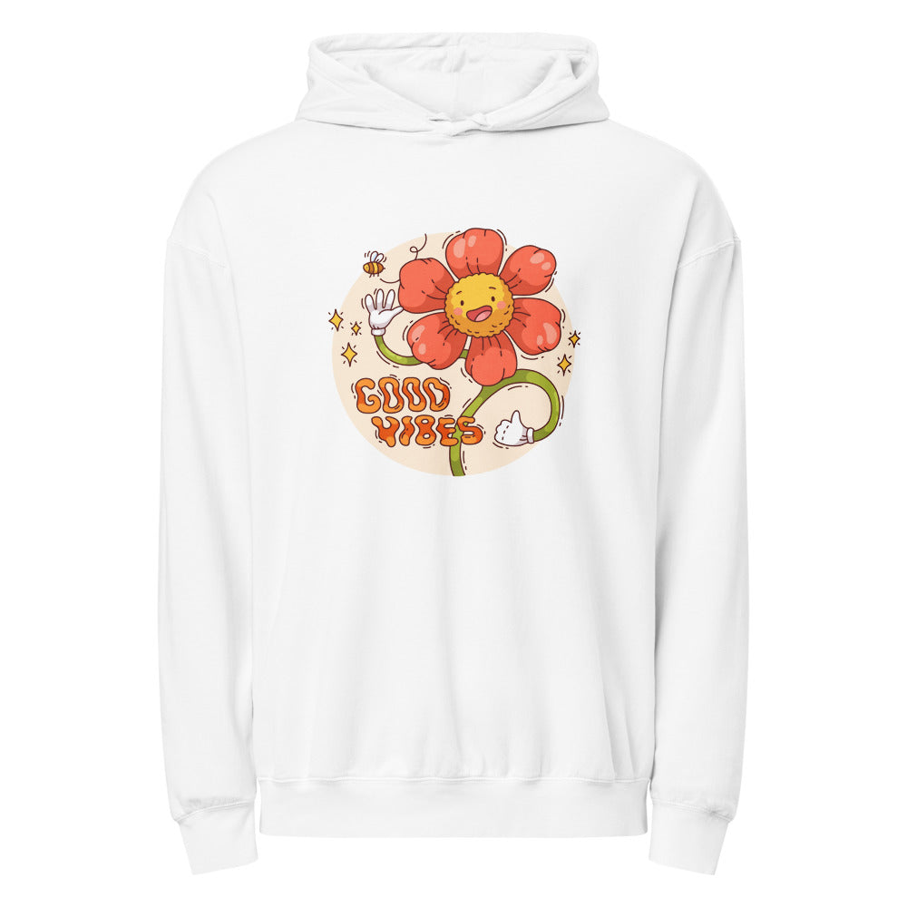 Good vides | Unisex Garment-Dyed Lightweight Fleece Hooded Sweatshirt I Comfort Colors 1467