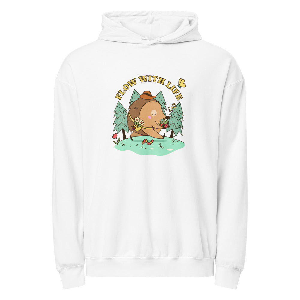 Flow with life | Unisex Garment-Dyed Lightweight Fleece Hooded Sweatshirt I Comfort Colors 1467